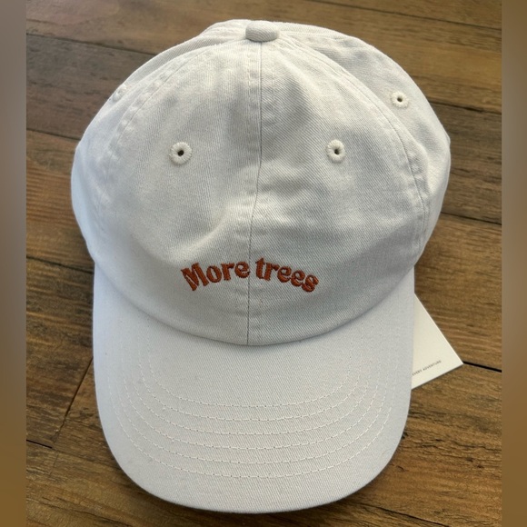 WILL + BEAR Riley Bone White Vintage Dad 
White Cap with 'More Trees' Embroidery - Picture 2 of 9